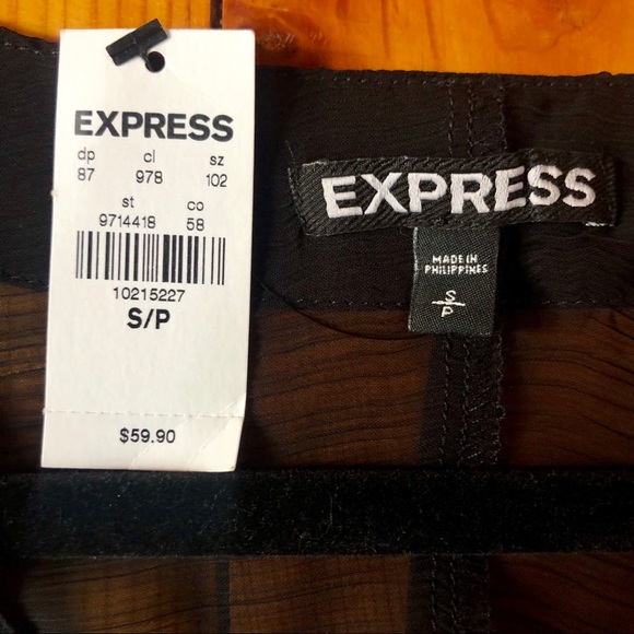 Express Dolman Sleeve Black Sheer Blouse - Picture 5 of 6